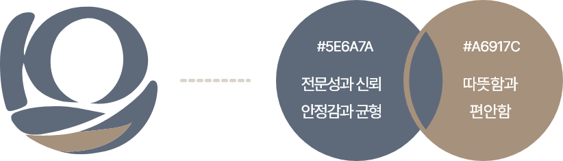 코지이비인후과 브랜드아이덴티티 컬러 설명 이미지